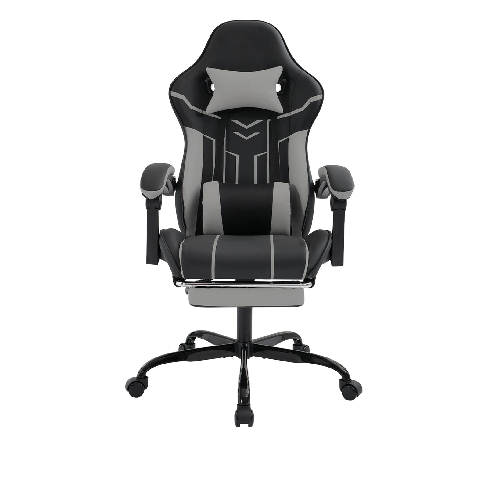 Gaming Chair, Computer Chair Ergonomic Chair With Footrest Office Chair Ergonomic Computer Chair With Lumbar Backrest Blackgray