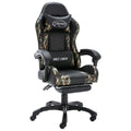 Gaming Chair with Footrest and Camouflage Pattern Faux Leather