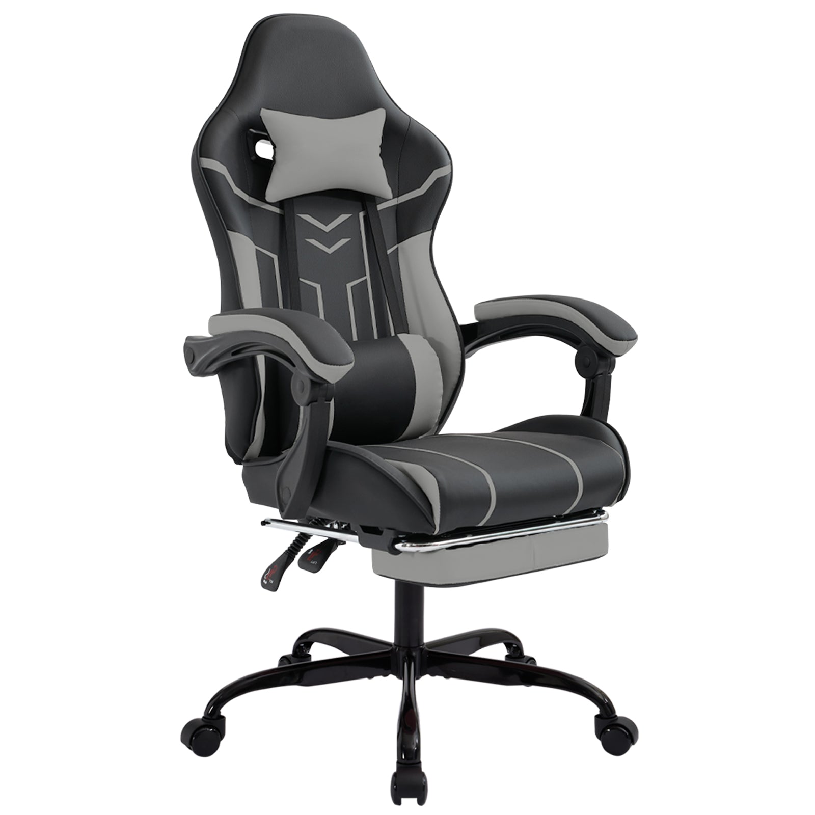 Gaming Chair, Computer Chair Ergonomic Chair With Footrest Office Chair Ergonomic Computer Chair With Lumbar Backrest Blackgray