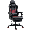 Racing Gaming Chair Diamond PU Leather Office Gamer Chair High Back Swivel Recliner with Footrest, Lumbar Support, Adjustable Height, Black